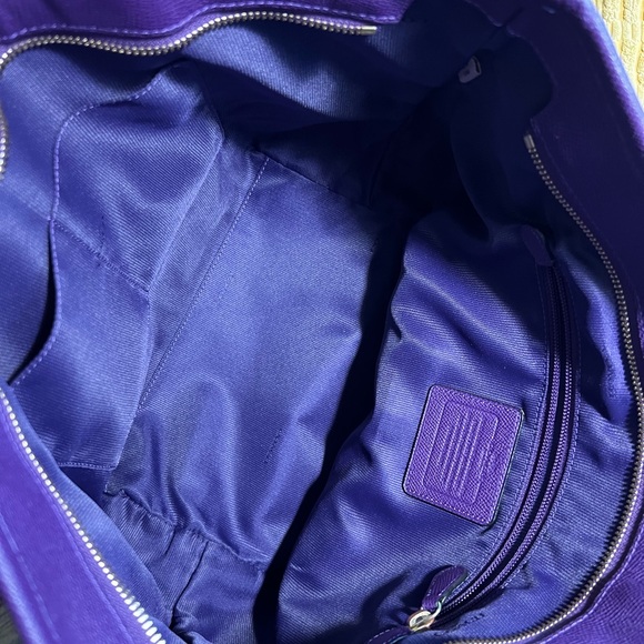 Large Coach purse in purple - Picture 7 of 17